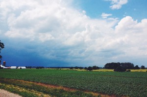 Driving into a storm, southwestern Ontario, 2014